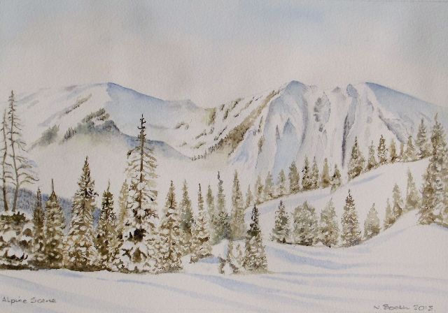 Alpine Scene, painted 2013