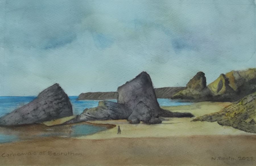 Carnewas at Bedruthan, painted 2023