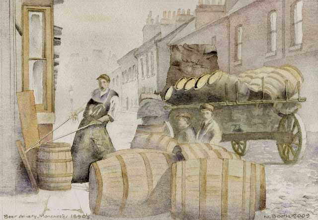 Beer delivery, Manchester, 1890's, painted 2009