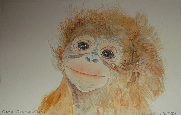 Cute Orangutan, painted 2021