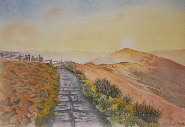 Sunrise, Mam Tor, painted 2019