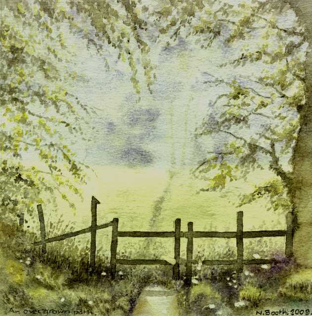 An overgrown path, painted 2009