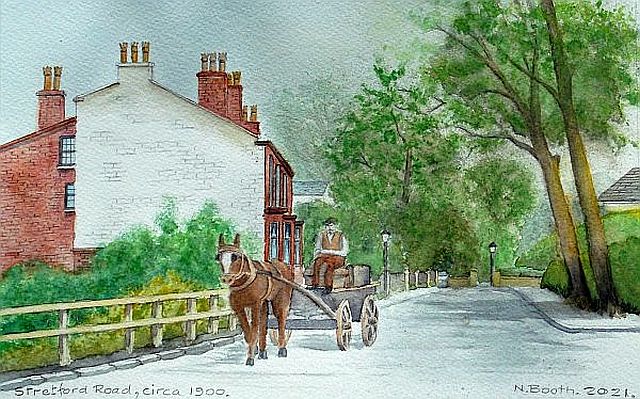 Stretford Road circa 1900, Urmston, painted 2019